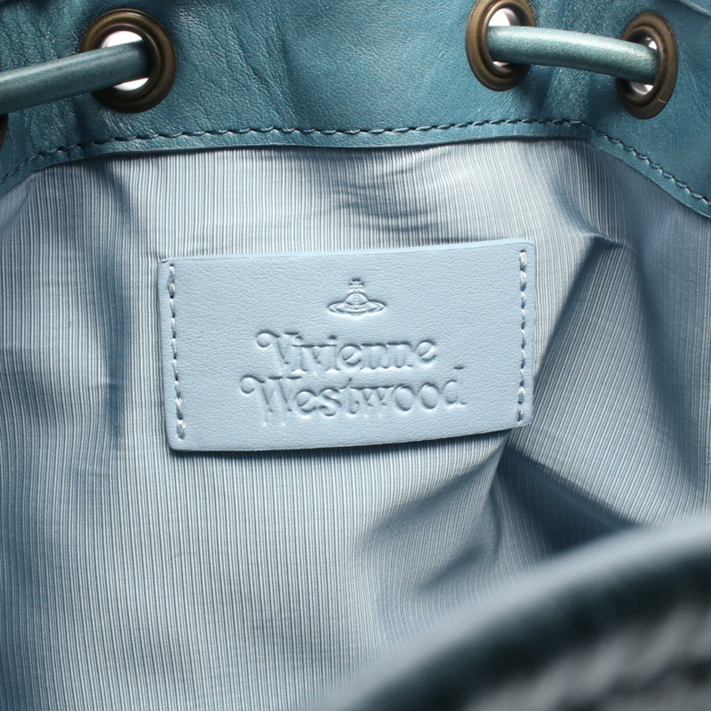 Vivienne Westwood RUBY SMALL BUCKET 單肩包 S4C030008 皮革 綠色 二手-3