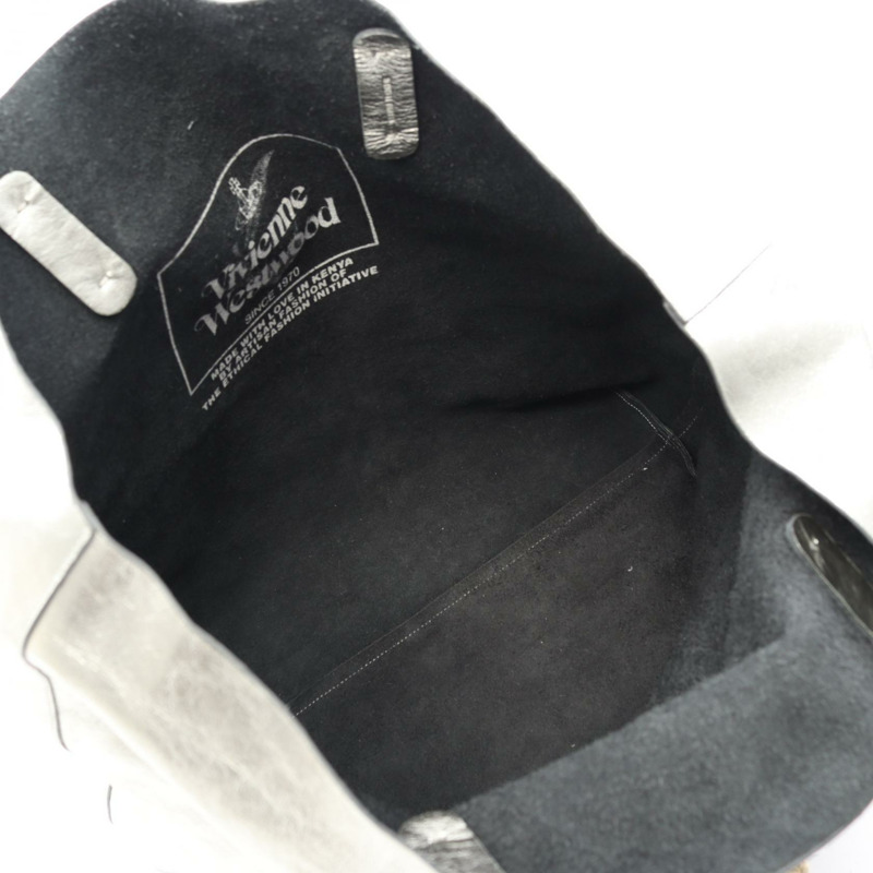 Vivienne Westwood STUDIO SHOPPER 手袋 S4205007 皮革 銀色 二手 女款-2