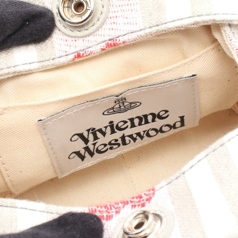 Vivienne Westwood ARCHIVE YASMINE MINI 手提包 S4703000B 帆布 白色 紅色 二手-3