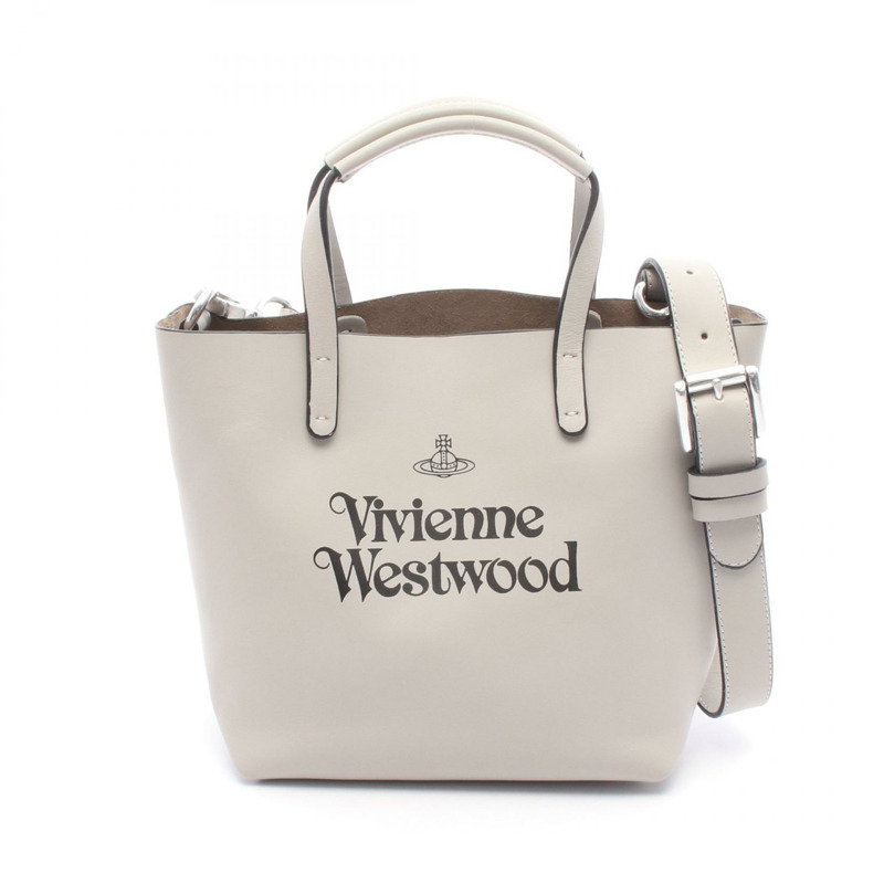 Vivienne Westwood 單肩托特包 S47030009UL0078 皮革 灰色 二手斜背包-0