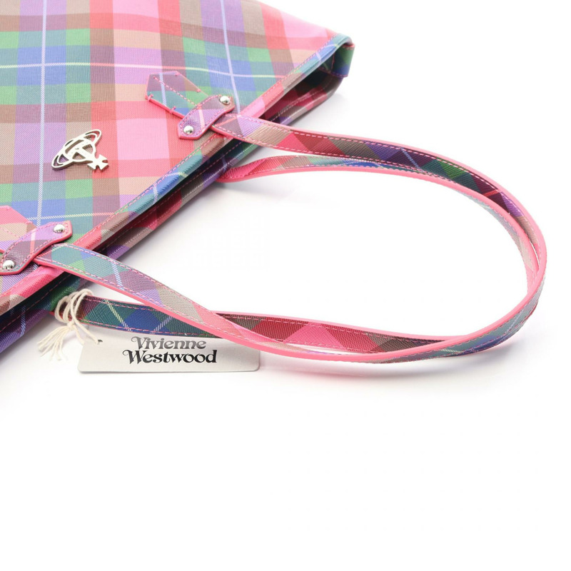 Vivienne Westwood COLETTE 單肩包 手提包 合成皮革 粉紅色 藍色 二手-5