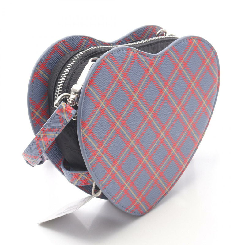 Vivienne Westwood LOUISE HEART CROSSBODY 肩背包 帆布 藍色 紅色 二手-1