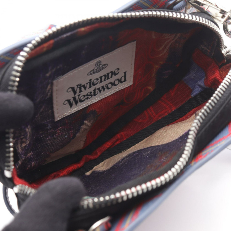 Vivienne Westwood LOUISE HEART CROSSBODY 肩背包 帆布 藍色 紅色 二手-2