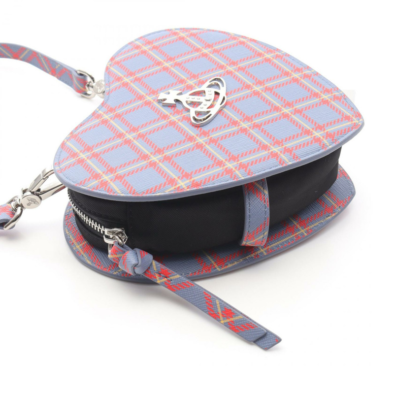 Vivienne Westwood LOUISE HEART CROSSBODY 肩背包 帆布 藍色 紅色 二手-4