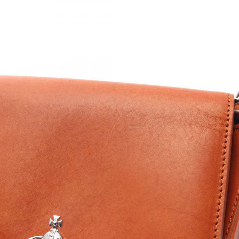 Vivienne Westwood 藍寶石斜背包單肩包皮革棕色二手女款-4