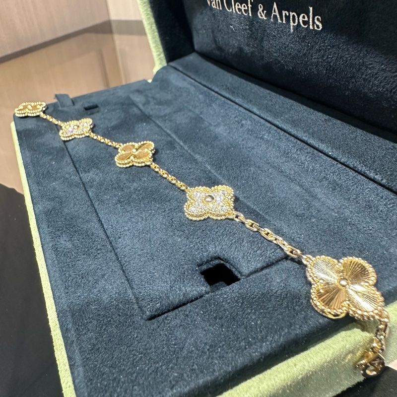 Van Cleef & Arpels梵克雅宝 Alhambra四叶幸运系列 五花 18k金 手链-2