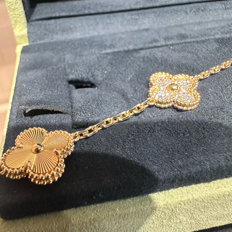 Van Cleef & Arpels梵克雅宝 Alhambra四叶幸运系列 五花 18k金 手链-3