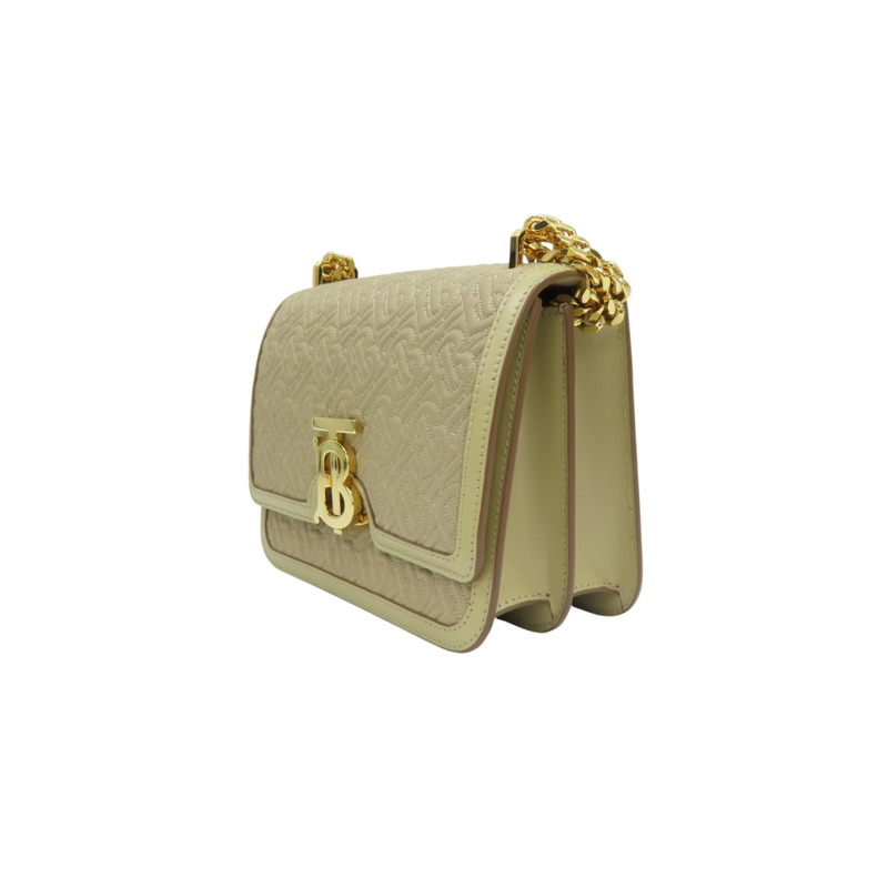 米色 皮革 TB 立體壓紋 鍊釦 肩背包 【フェンディ】-2