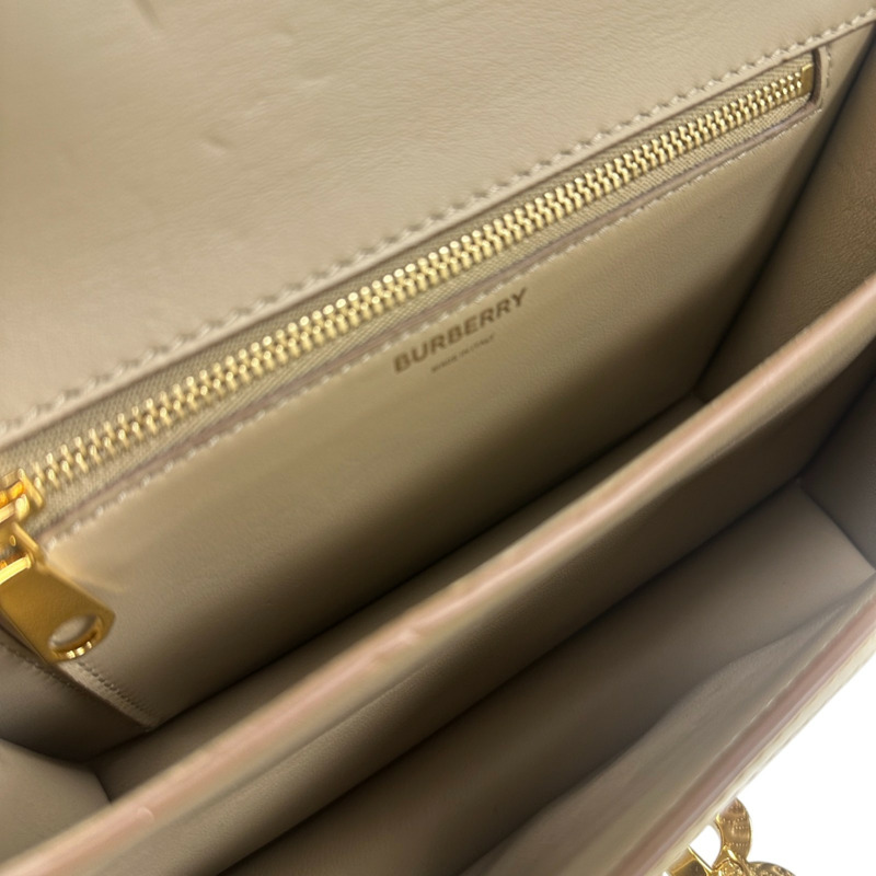 米色 皮革 TB 立體壓紋 鍊釦 肩背包 【フェンディ】-4