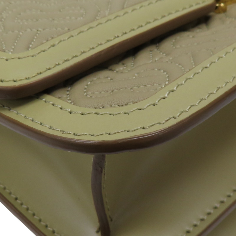 米色 皮革 TB 立體壓紋 鍊釦 肩背包 【フェンディ】-9