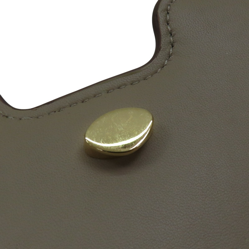 米色 皮革 TB 立體壓紋 鍊釦 肩背包 【フェンディ】-13