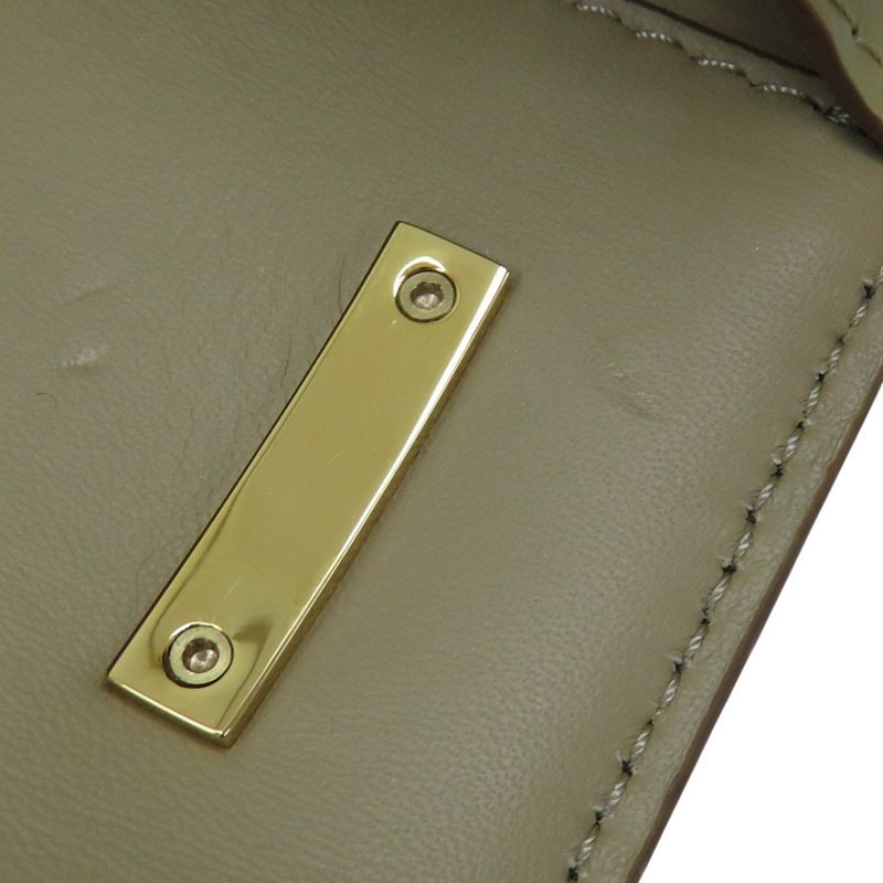 米色 皮革 TB 立體壓紋 鍊釦 肩背包 【フェンディ】-15