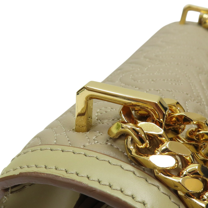 米色 皮革 TB 立體壓紋 鍊釦 肩背包 【フェンディ】-18