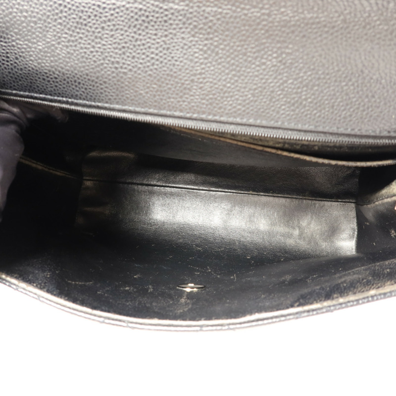 CHANEL 牛皮皮革Matelasse Bag銀扣手挽袋-5