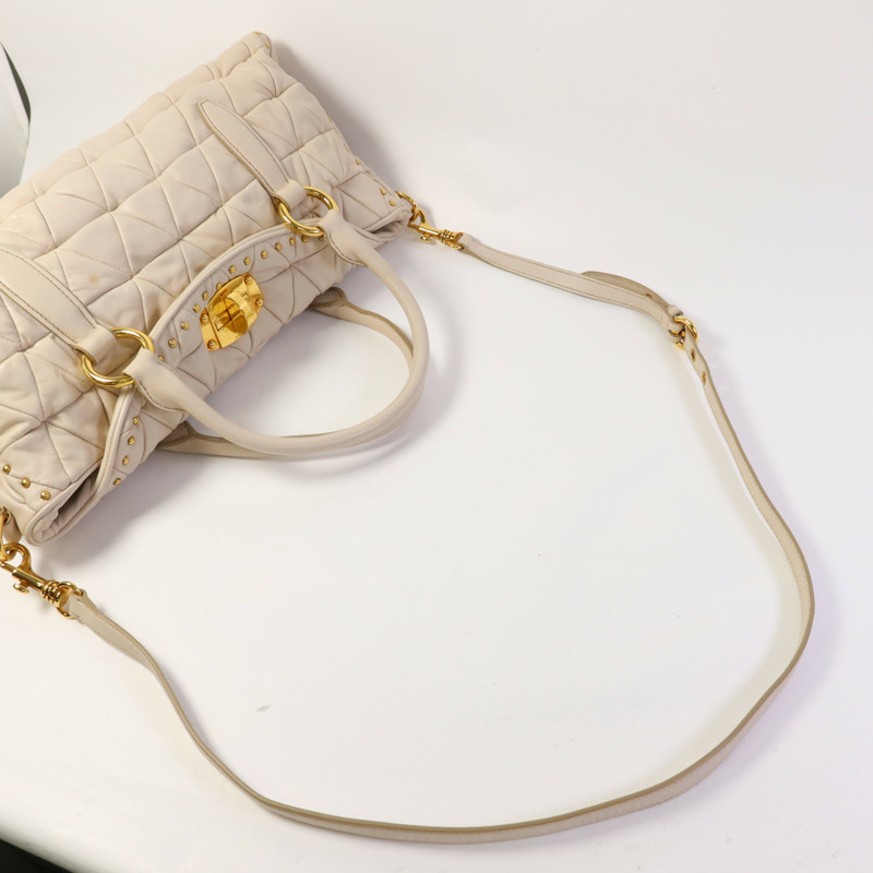 Miu Miu 羊皮皮革2 Way Shoulder Bag金扣手挽肩背兩用袋-4