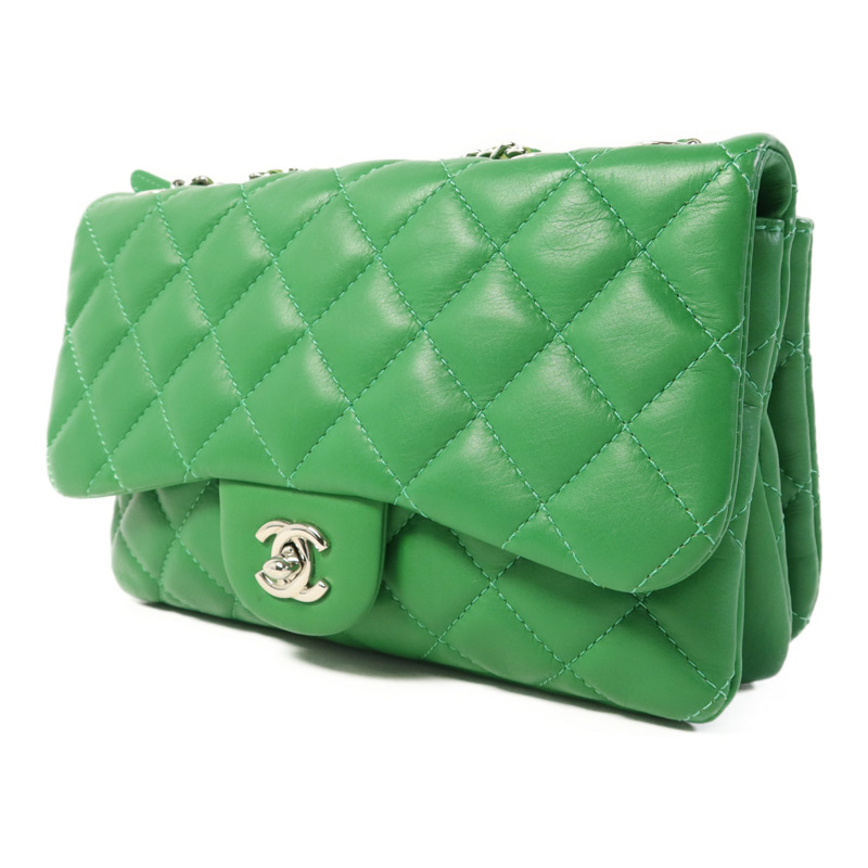 CHANEL 羊皮皮革Chain Shoulder Bag銀扣鏈帶肩背袋-2