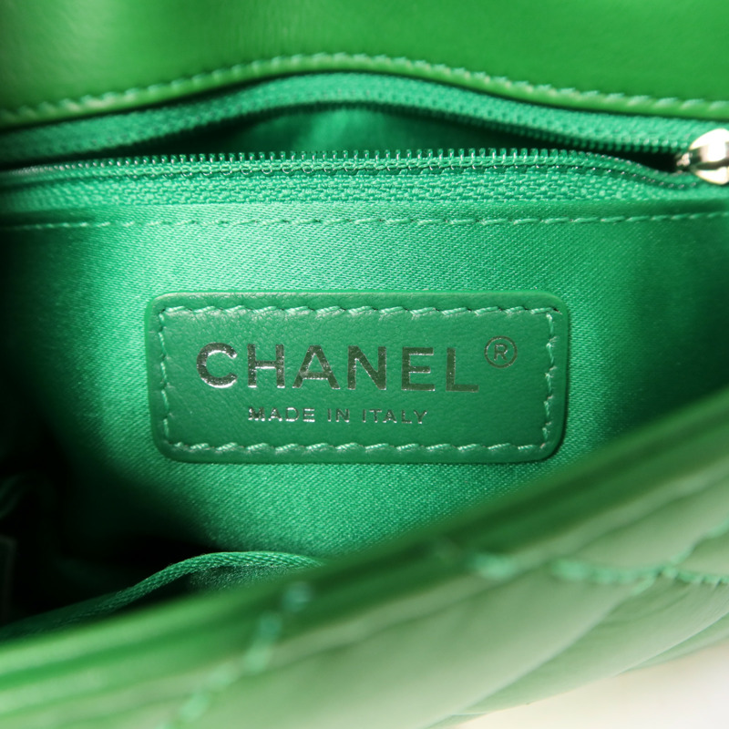 CHANEL 羊皮皮革Chain Shoulder Bag銀扣鏈帶肩背袋-6