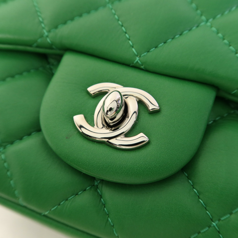 CHANEL 羊皮皮革Chain Shoulder Bag銀扣鏈帶肩背袋-10