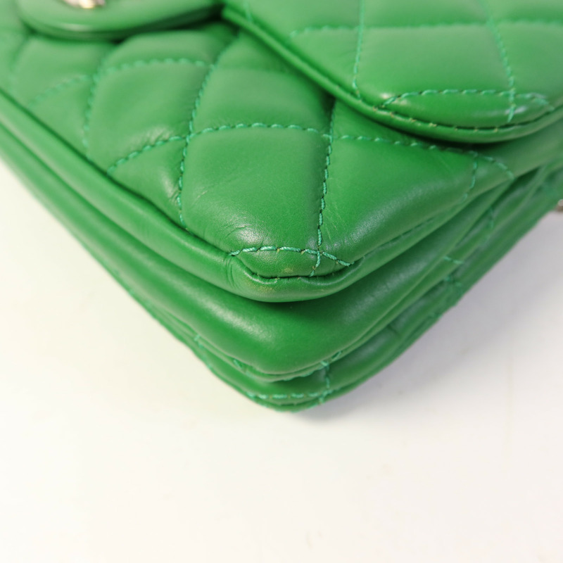 CHANEL 羊皮皮革Chain Shoulder Bag銀扣鏈帶肩背袋-11