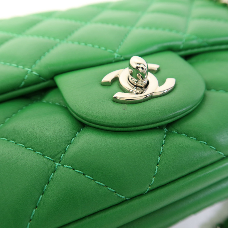 CHANEL 羊皮皮革Chain Shoulder Bag銀扣鏈帶肩背袋-20