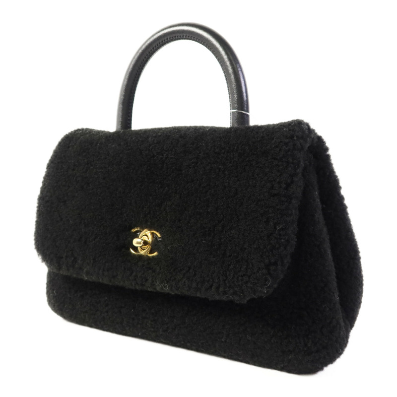CHANEL Shearling Coco Handle金扣手挽肩背兩用袋-2