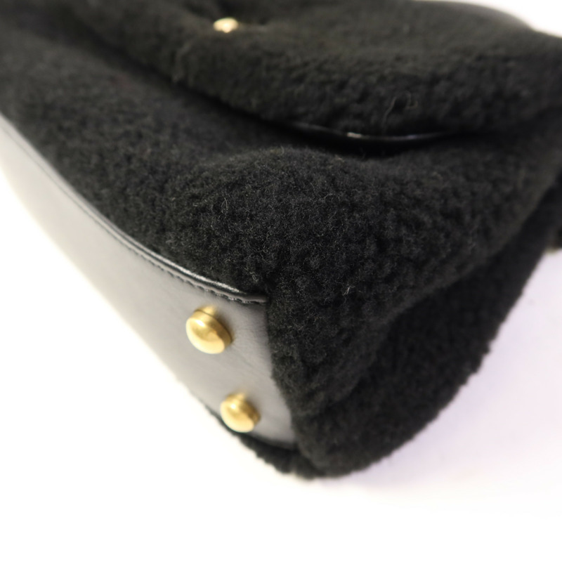 CHANEL Shearling Coco Handle金扣手挽肩背兩用袋-11