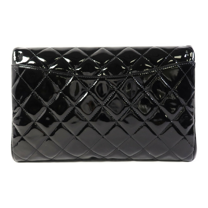 CHANEL 漆皮皮革Chain Shoulder Bag銀扣鏈帶肩背袋-1