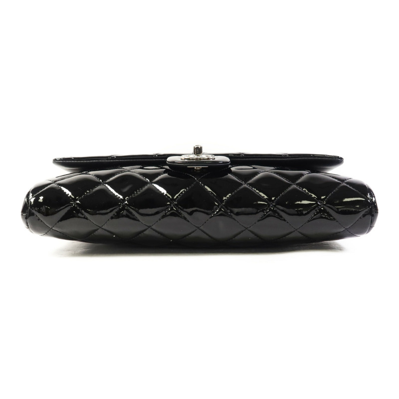 CHANEL 漆皮皮革Chain Shoulder Bag銀扣鏈帶肩背袋-3