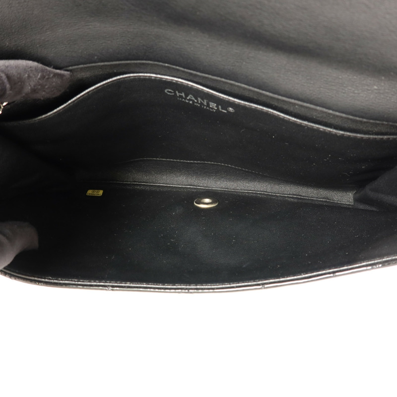 CHANEL 漆皮皮革Chain Shoulder Bag銀扣鏈帶肩背袋-5