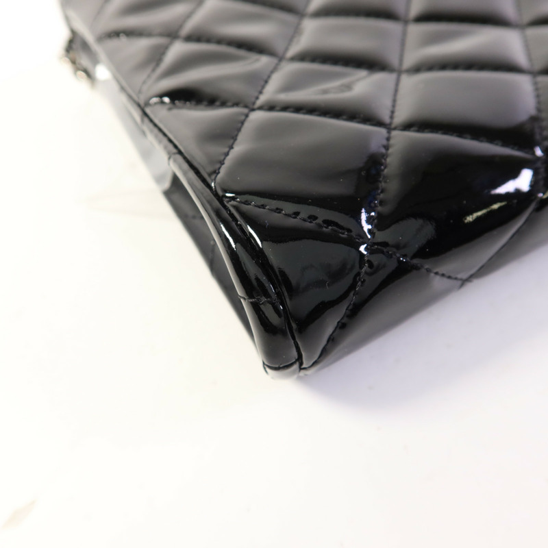 CHANEL 漆皮皮革Chain Shoulder Bag銀扣鏈帶肩背袋-12