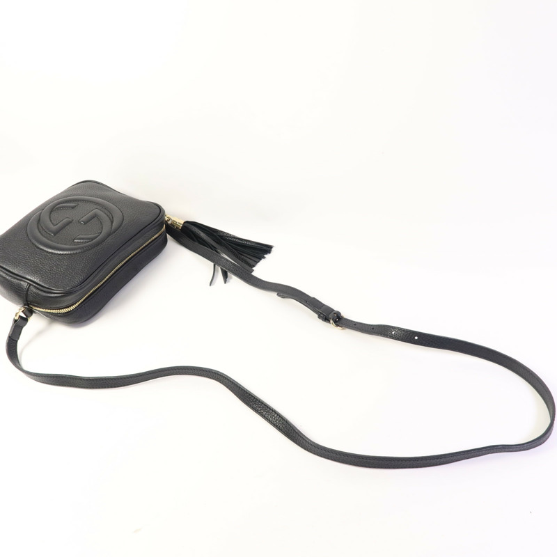 GUCCI 牛皮皮革Soho Disco金扣肩背袋-4