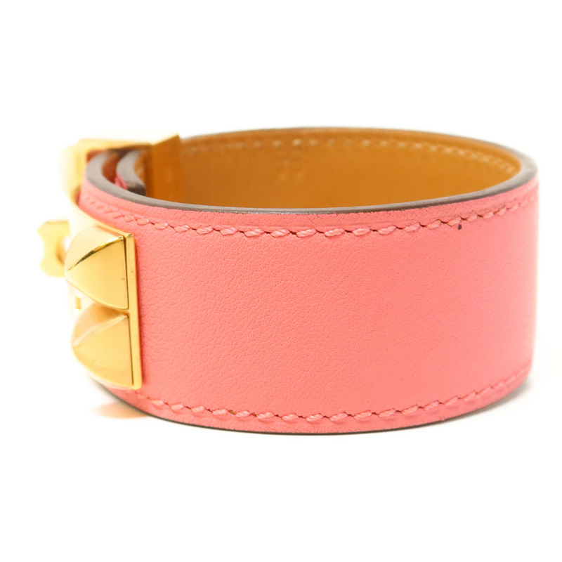 HERMES Swift皮革Collier De Chien金扣手鐲-2