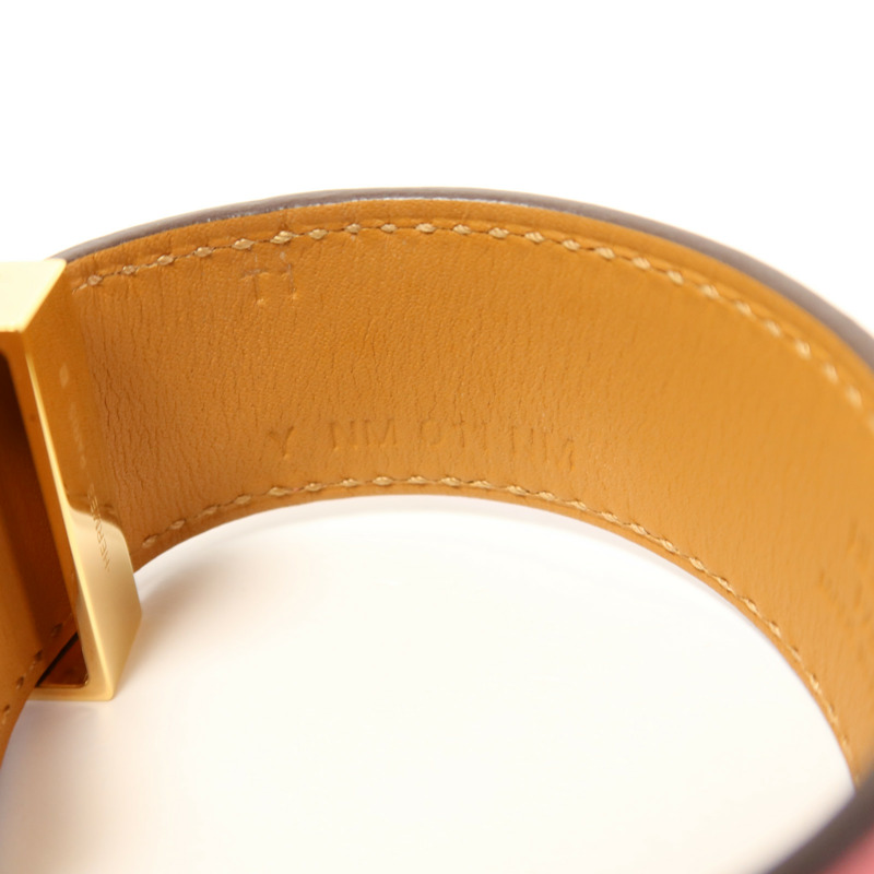 HERMES Swift皮革Collier De Chien金扣手鐲-9