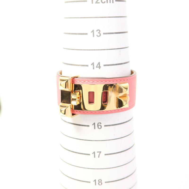 HERMES Swift皮革Collier De Chien金扣手鐲-14