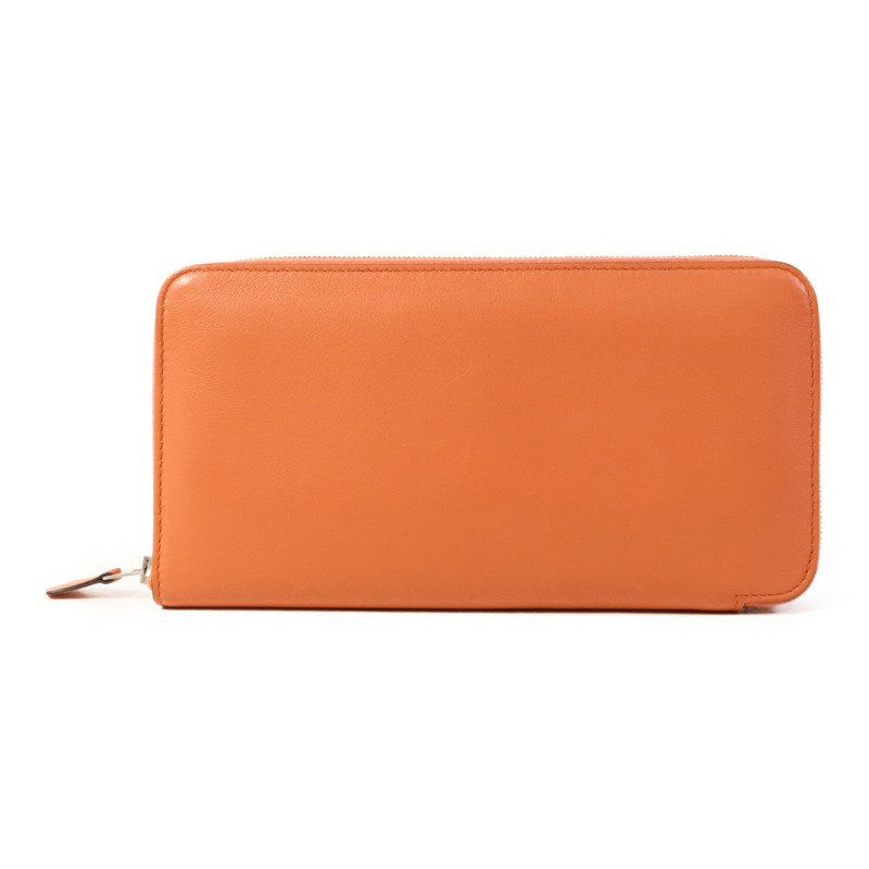 HERMES Swift皮革Azap Long Wallet銀扣長錢包Flamingo-0