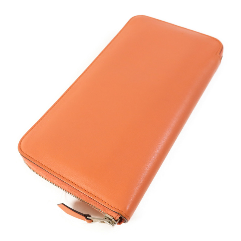HERMES Swift皮革Azap Long Wallet銀扣長錢包Flamingo-2