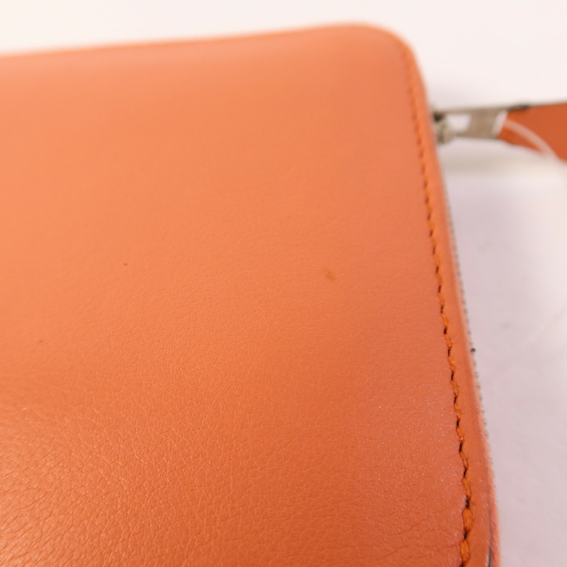 HERMES Swift皮革Azap Long Wallet銀扣長錢包Flamingo-16