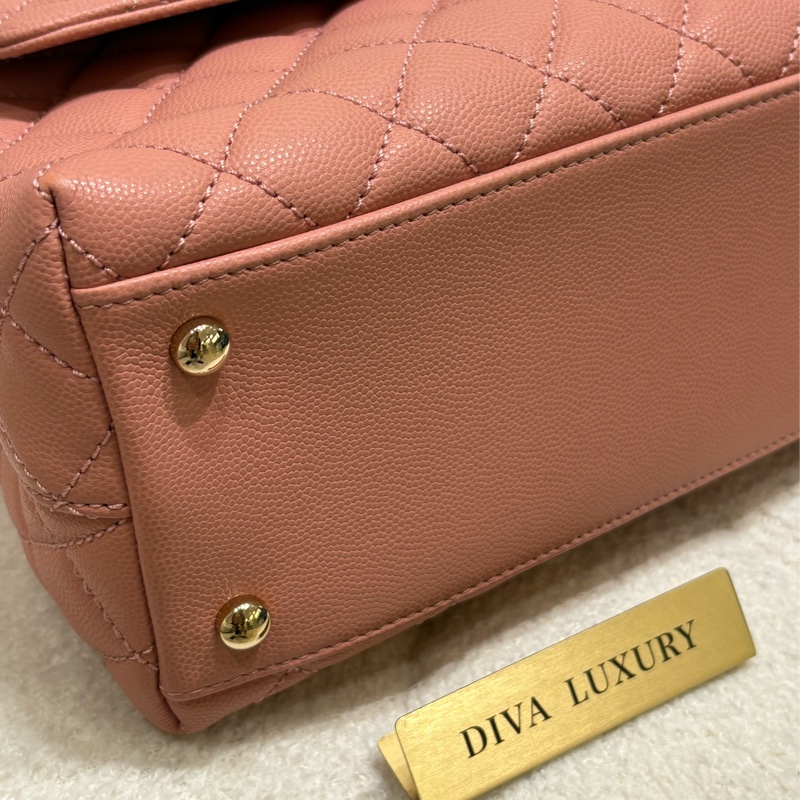 Chanel Coco Handle 經典款荔枝皮 櫻花粉🌸-2