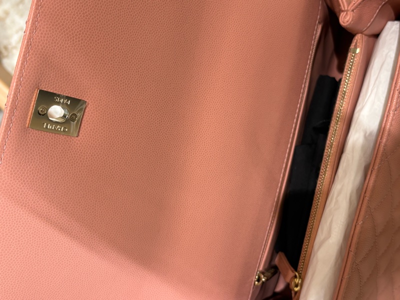 Chanel Coco Handle 經典款荔枝皮 櫻花粉🌸-4