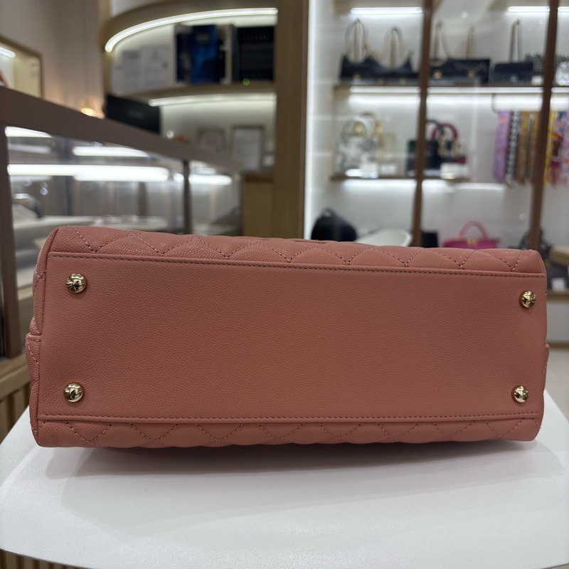 Chanel Coco Handle 經典款荔枝皮 櫻花粉🌸-9