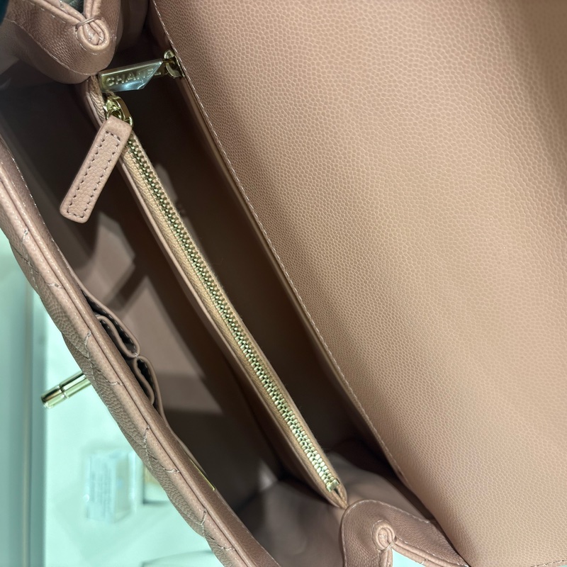 Chanel Coco Handle 經典款荔枝皮 櫻花粉🌸-10