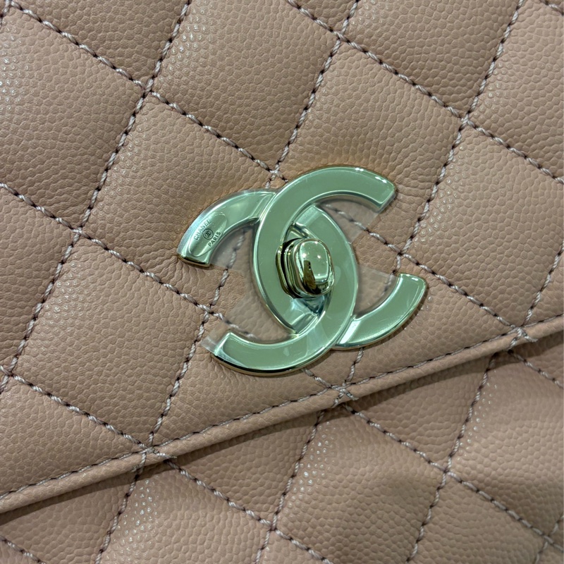 Chanel Coco Handle 經典款荔枝皮 櫻花粉🌸-11