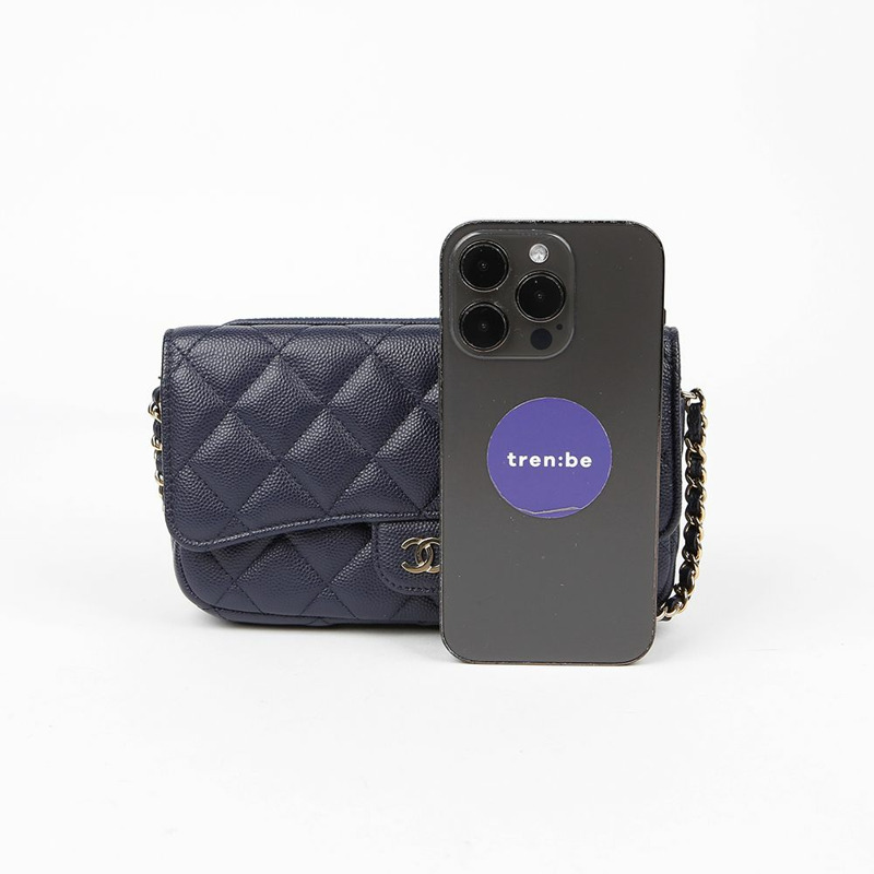 【包稅】CHANEL AP2096 魚子醬紋手機支架鏈條斜背包-5