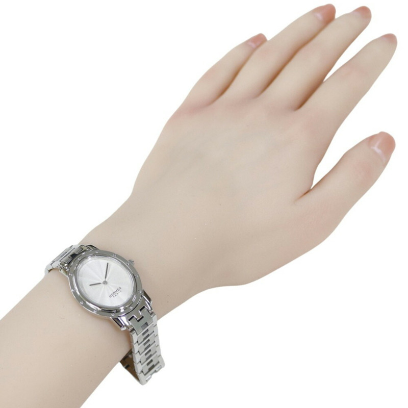 Hermès Clipper Oval 腕錶,不鏽鋼,C01.510,石英機芯,已拋光,女士,HERMES-1