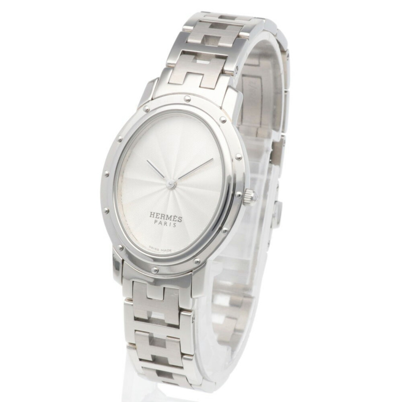 Hermès Clipper Oval 腕錶,不鏽鋼,C01.510,石英機芯,已拋光,女士,HERMES-2