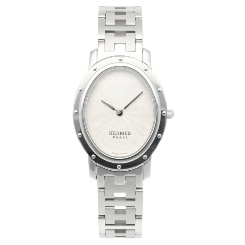 Hermès Clipper Oval 腕錶,不鏽鋼,C01.510,石英機芯,已拋光,女士,HERMES-7