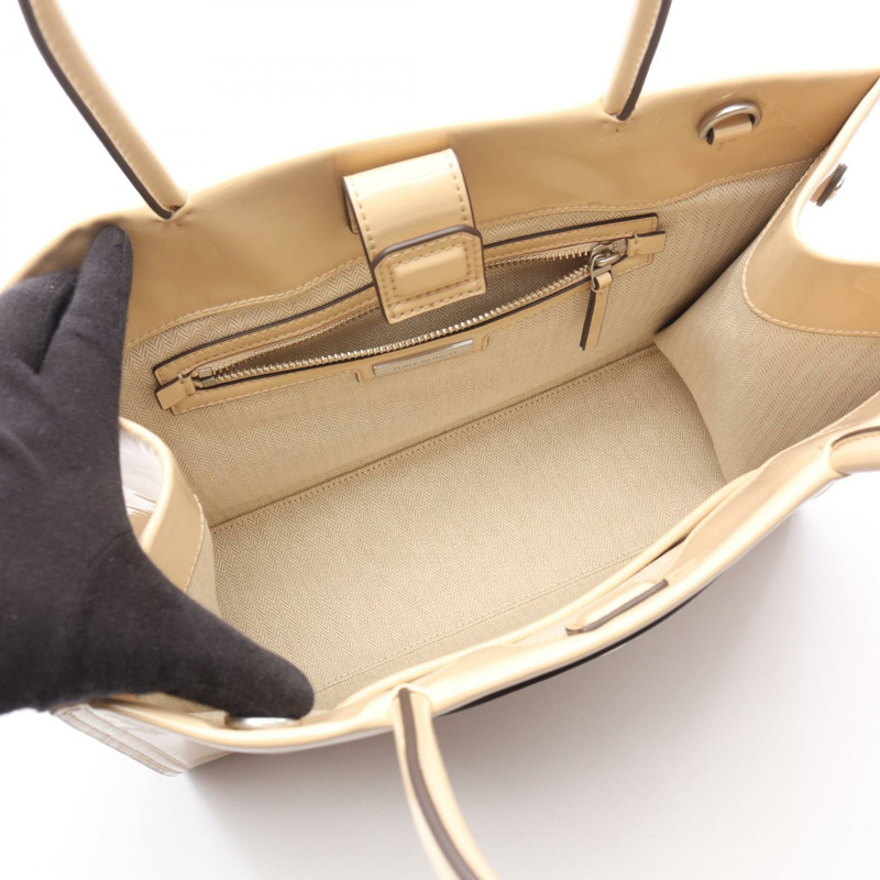 Tory Burch Ella Bio 小號單肩托特包 161876700 漆皮米色新品-2