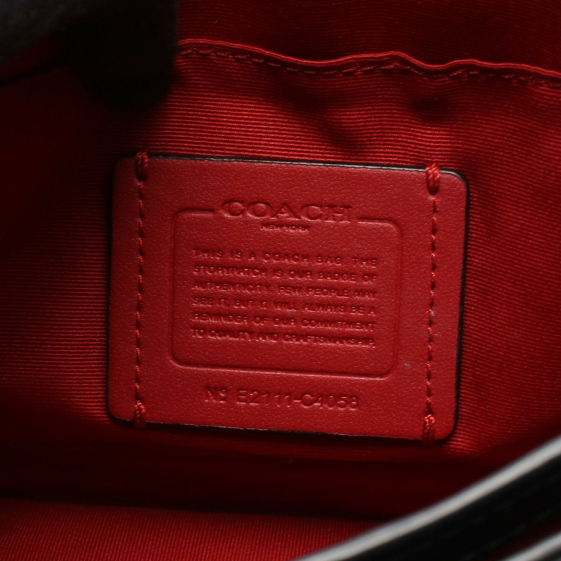 COACH 馬車肩斜背包 C4058 皮革 黑色 二手 女款-3