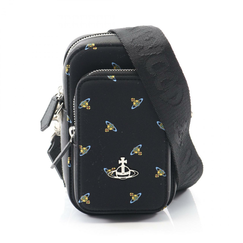 Vivienne Westwood PHONE CROSSBODY 單肩包 S58030002 氯丁橡膠黑色二手-0