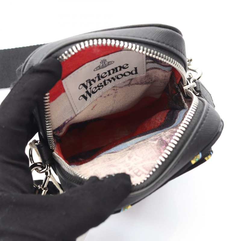 Vivienne Westwood PHONE CROSSBODY 單肩包 S58030002 氯丁橡膠黑色二手-2